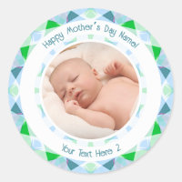 Mensagem de Foto Personalizada Azul Verde Dia das