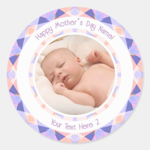 Adesivo Mensagem de Foto Personalizada Roxo Dia das Mães