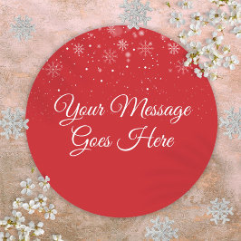 Adesivo Mensagem de Natal Personalizado Vermelho de Neve