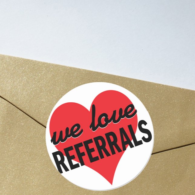 Adesivo Mensagem de negócios do We Love Referals (Criador carregado)