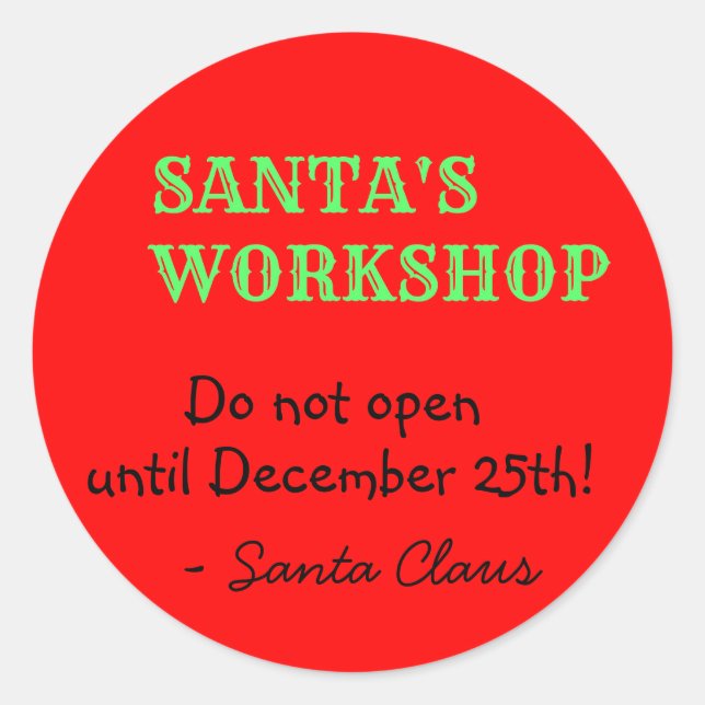 Adesivo Mensagem personalizada de Papai Noel (Frente)
