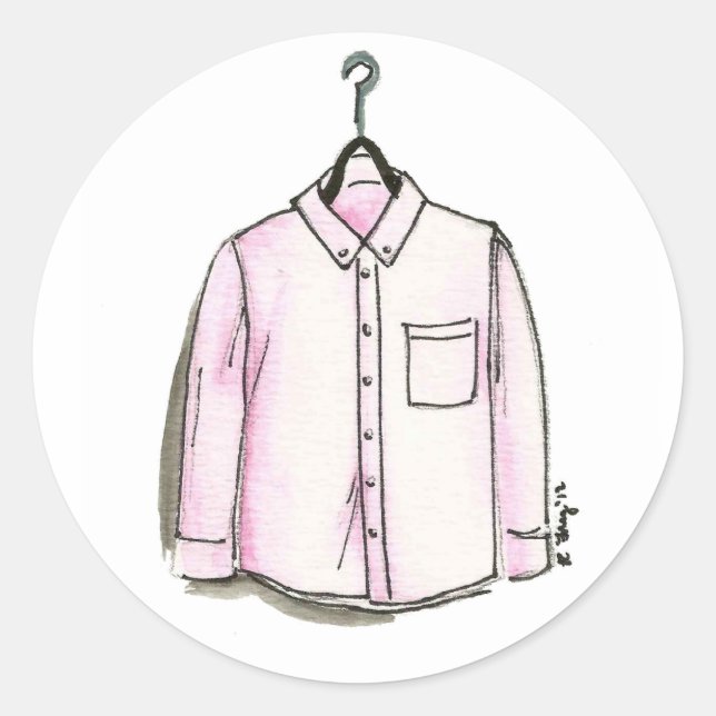 Adesivo Menswear Fashion Pink Vress Shirt Roupas (Frente)