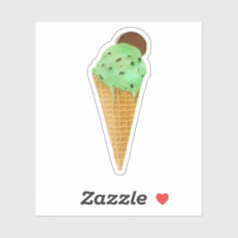 Adesivo Menta com Chocolate em Cone de Biscoito