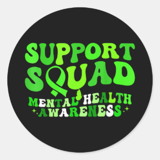 Adesivo Mental health awareness support squad green ribbon