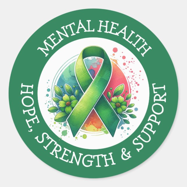 Adesivo Mental Health Awareness - Support Strength Support (Frente)