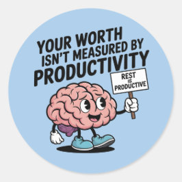 Adesivo Mental Health Sticker – Self-Care, Rest & Worth