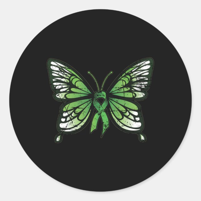 Adesivo Mental Saúde Consciência Borboleta Verde (Frente)