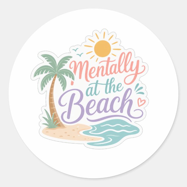 Adesivo Mentalmente na Praia (Frente)