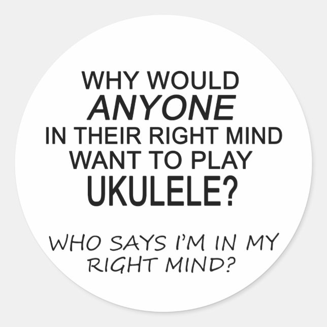 Adesivo Mente Direita Ukulele (Frente)