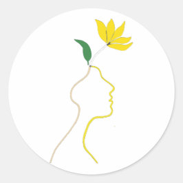 Adesivo Mente no Bloom Sticker - Saúde Mental Minimalista
