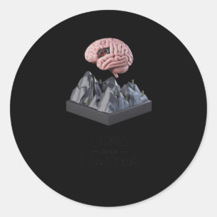 Adesivo Mente Sobre 3d Cérebro E Poster De Escultura De Mo