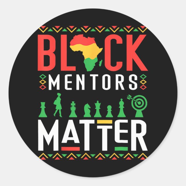Adesivo Mentores do Mês da História Negra Problema Afro-Am (Frente)