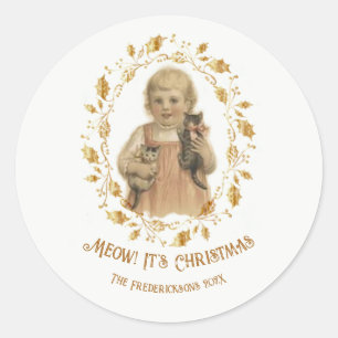 Adesivo Meow Christmas Vintage