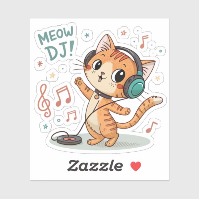 Adesivo Meow DJ Sticker (Folha)