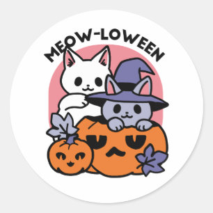 Adesivo Meow-Loween - Design de Gato de Halloween