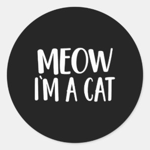 Adesivo Meow, sou um gato - Figurino de Halloween