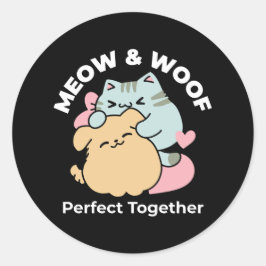 Adesivo Meow & Woof Perfect Toga - Gato e Cachorro Bonitos