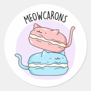 Adesivo Meowcarons Cute Macaron Pun