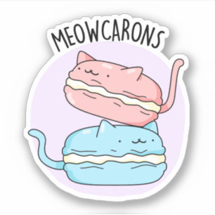 Adesivo Meowcarons Funny Macaron Pun