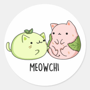 Adesivo Meowchi Comida Cute Mochi Pun