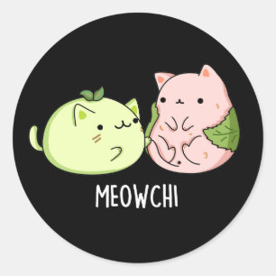 Adesivo Meowchi Funny Mochi Pun Dark BG