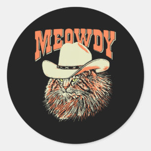 Adesivo Meowdy! Engraçado Música country Cat Vintage