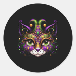 Adesivo Meowdy Gras Cat Kitten Mascarada Mardi Gras Miçang