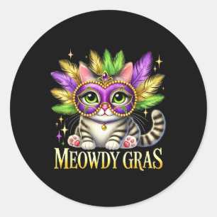Adesivo Meowdy Gras Cute Mardi Gras Festival Vibes Mar