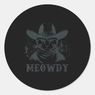 Adesivo Meowdy - Mashup Entre Meow E Howdy - Gato Engraçad