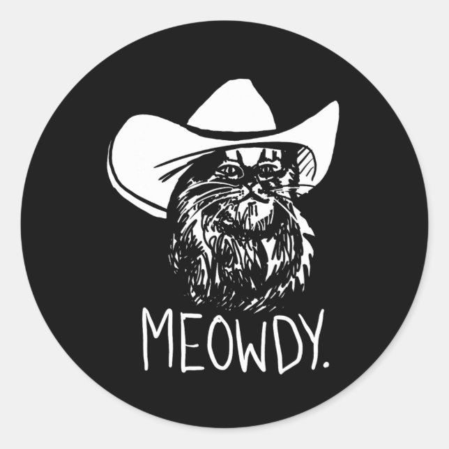 Adesivo Meowdy Texas Cat Meme (Frente)