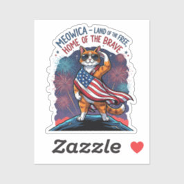 Adesivo Meowica - Terra do Gato Livre