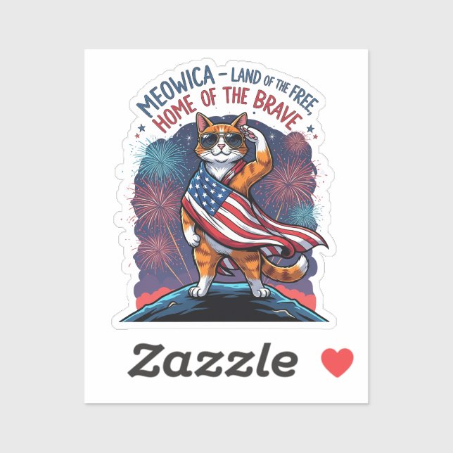 Adesivo Meowica - Terra do Gato Livre (Folha)