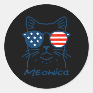 Adesivo Meowica Usa América Cat 4 De Julho Patriótico Engr