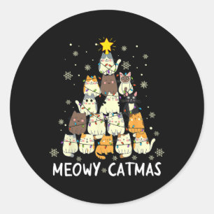 Adesivo Meowy Catmas Árvore de Natal Xmas Meninas Fu