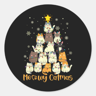 Adesivo Meowy Catmas Árvore de Natal Xmas Meninas Fu