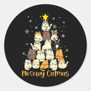 Adesivo Meowy Catmas Gato Árvore de Natal Xmas Meninas Men