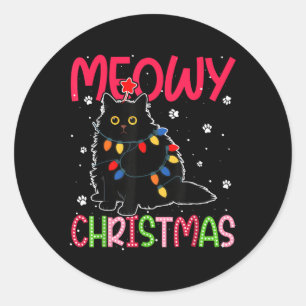 Adesivo Meowy Natal Xmas Luz Negra Gato Pijamas Fami