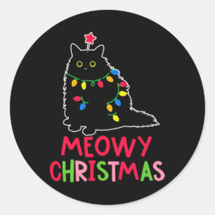 Adesivo Meowy Natal Xmas Luz Negra Gato Pijamas Fami