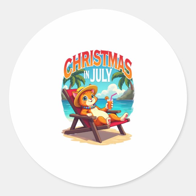 Adesivo Meowy Xmas Summer Christmas In July Chillin Cool C (Frente)