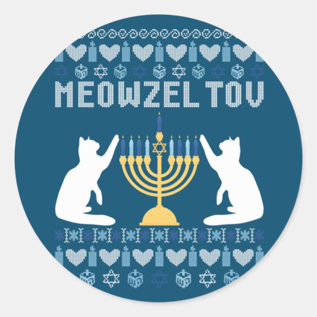 Adesivo Meowzel Tov Chanukah (Frente)