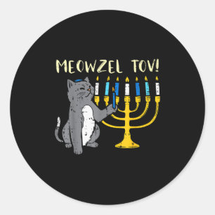 Adesivo Meowzel Tov Gato Judaico Divertido Hanukkah Chanuk