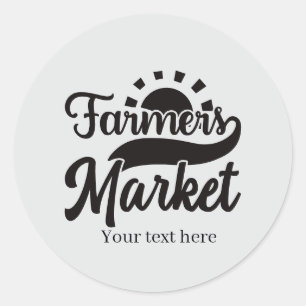 Adesivo Mercado de agricultores fofo adicionar texto