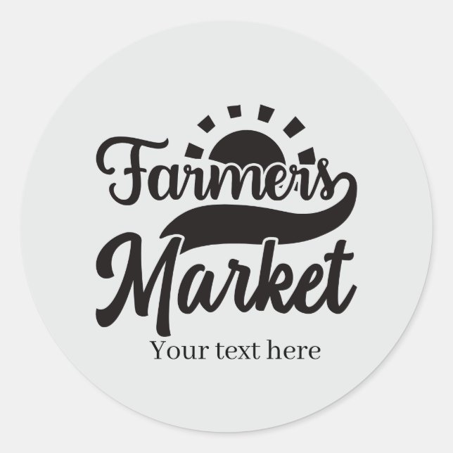 Adesivo Mercado de agricultores fofo adicionar texto (Frente)