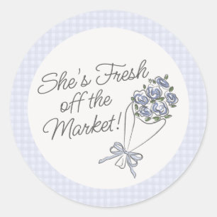 Adesivo Mercado de Flores Azuis Chuveiro Floral Fresco Nup