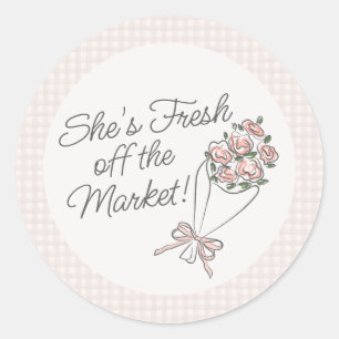 Adesivo Mercado de Flores Rosa Frescas Chuveiro Nupcial