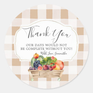 Adesivo Mercado de Veggies Cultivados Localmente Obrigado