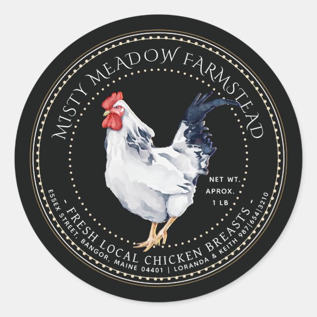 Adesivo Mercado do produtor de galinhas clássico (Frente)