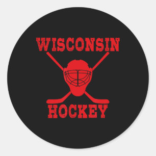 Adesivo Mercadoria de Hóquei de Wisconsin Camisa Preta de