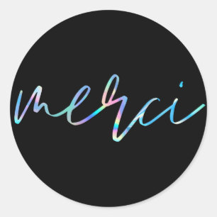 Adesivo Merci Colorful Elegante Obrigado