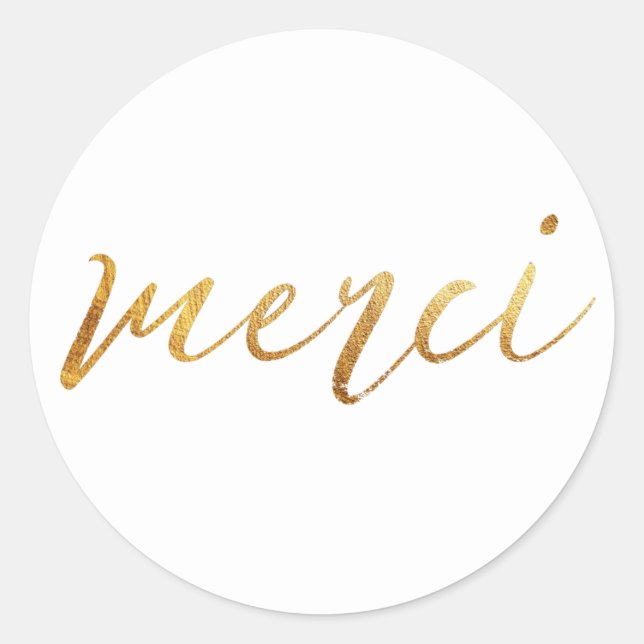 Adesivo Merci Dourado Elegant Obrigado (Frente)